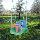 Aga4Kids Detská hojdačka s ohrádkou Zelená/Modrá