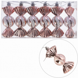 Plastové cukrové ozdoby šesť kusov šampanská ružová