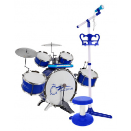 Hudobná sada Percussion + Keyboard + Mikrofón pre deti 3+ modré zvuky Svetlá