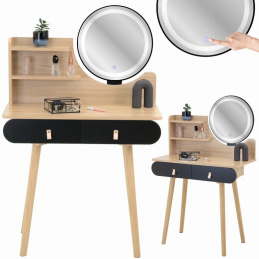Kozmetický toaletný stolík so zrkadlom LED