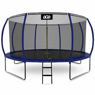 Aga SPORT EXCLUSIVE Trampolína 430 cm Tmavomodrá + ochranná sieť + rebrík