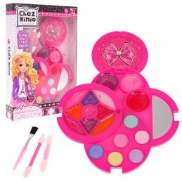 Sada líčidiel pre deti 5+ Ružová kozmetická taštička + očné tiene + lesky + zrkadielko + príslušenstvo