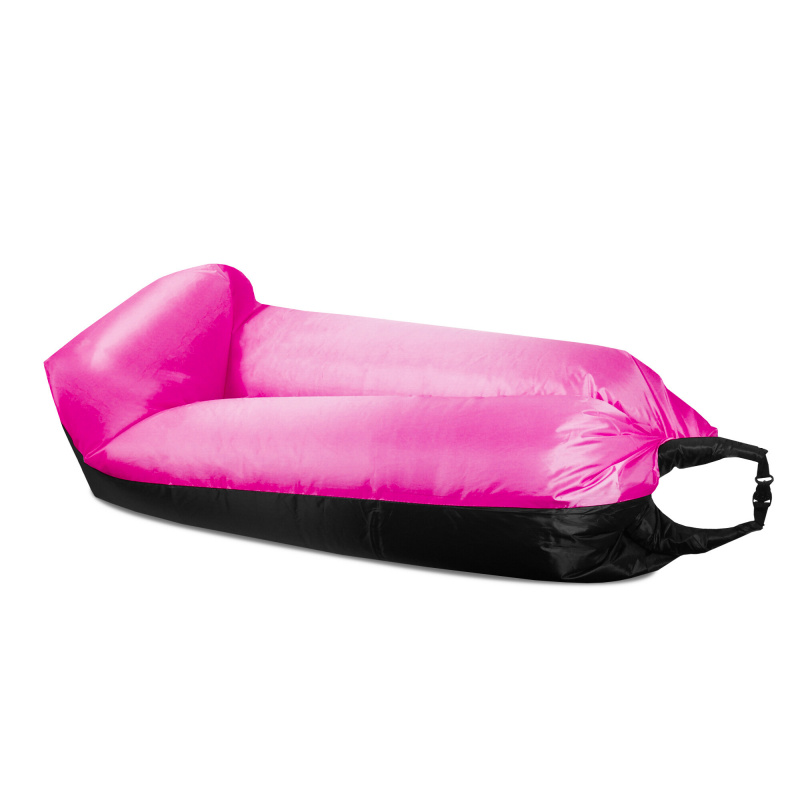 Aga Nafukovací vak LAZY BAG 230x70 cm Čierny/Ružový