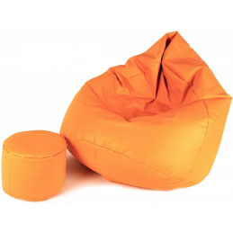 Aga Sedací vak XXXL + podnožka Svetlo oranžová