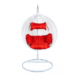 Aga Závesné kreslo ORTA Biela/Červená