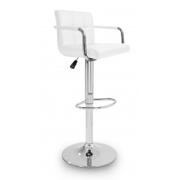 Aga Barová stolička s opierkami Biela 2DAZ232