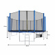 Aga SPORT PRO Trampolína 500 cm Modrá + ochranná sieť + rebrík + vrecko na obuv