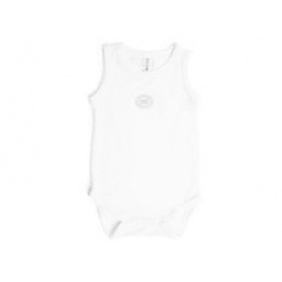 BAMBOOM Bambusové body bez rukávov 9-12m Biele