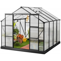 Aga Záhradný skleník MR4039 294x244x227 cm Čierny + základňa
