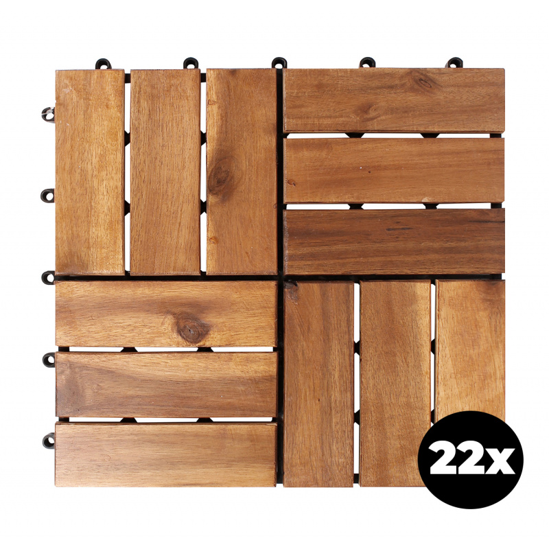 Linder Exclusiv Akáciové terasové dlaždice 30x30 cm 22 ks
