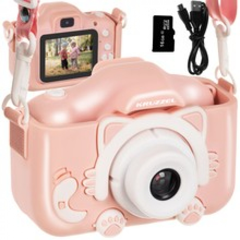 Detský digitálny fotoaparát 16GB Ružový Kruzzel 16951