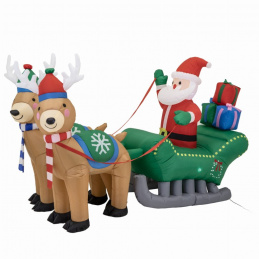 Nafukovací Mikuláš Vianočná Dekorácia Sane Sobov Nafukovací Mikuláš Vianočná Dekorácia Sane Sobov