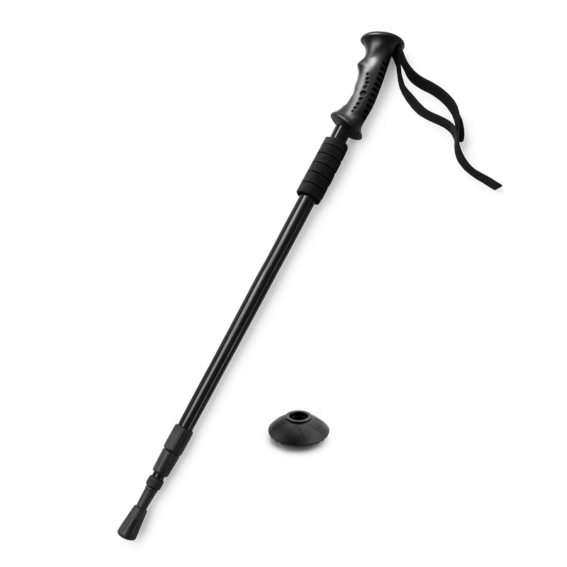 Aga Trekingové palice AntiShock 61–135 cm Čierna