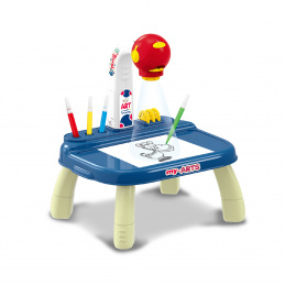 Aga4Kids Detský kresliaci projektor s fixkami a predlohami Modrý