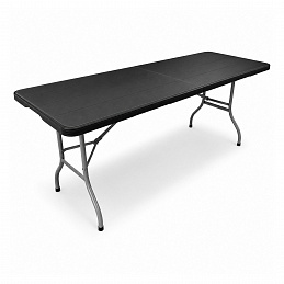 Aga Záhradný skladací stôl 180x74x74 cm s imitáciou dreva Čierny