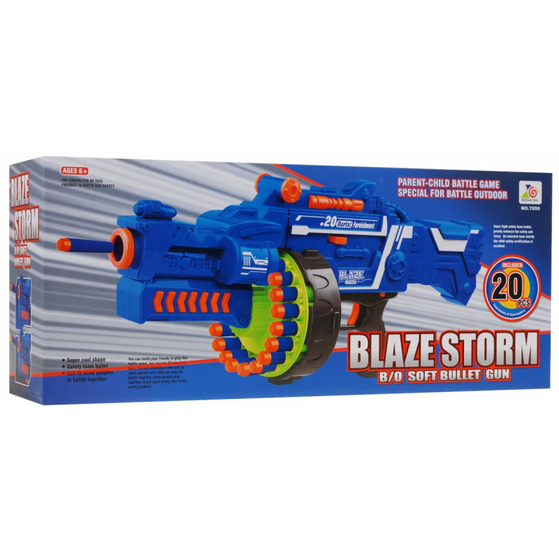 Guľomet pre deti 6+ Blaze Storm + 20 dlhých penových nábojov