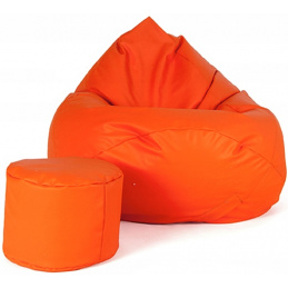 Aga Sedací vak XXXL + podnožka Oranžová