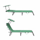 Aga 2x Záhradné polohovacie lehátko so strieškou Svetlozelené