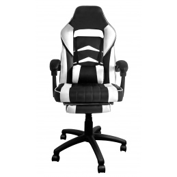 Aga Kancelárska stolička Čierno - Biela s opierkou pre nohy