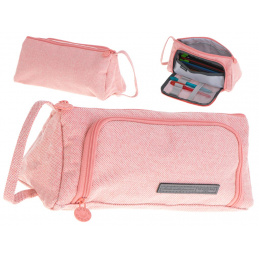 Aga Školské puzdro dvojité vrecko toaletný kufrík ružový