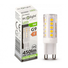 LED žiarovka - G9 - 5W - 450lm - teplá biela