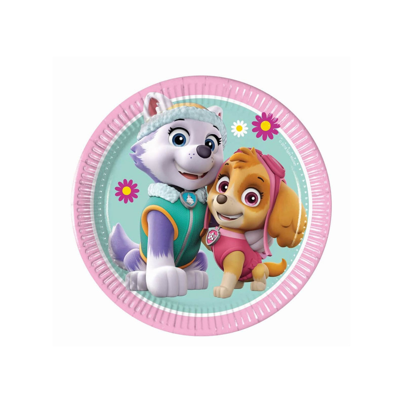 PawPatrol Papierové taniere Tlapková patrola Skye a Everest 20 cm 8 ks