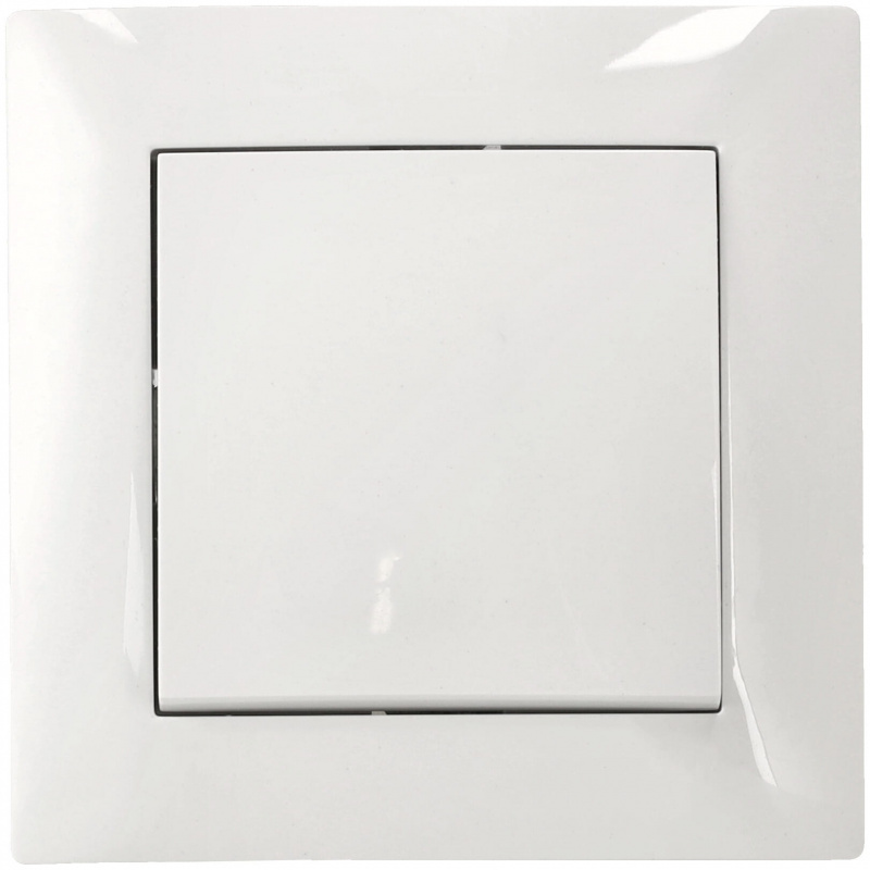Jednopólový vypínač pod omietku, biely