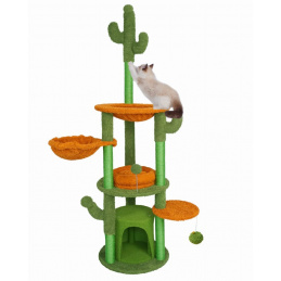 Škrabadlo pre mačku - KAKTUS - zeleno hnedé