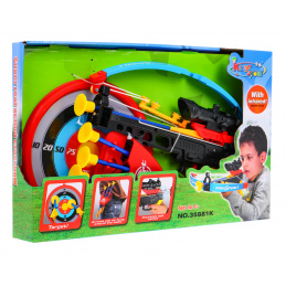 Malá kuša pre deti 6+ Športová sada 7 el. + Štít + 4 skrutky + Tulec + Laserový zameriavač