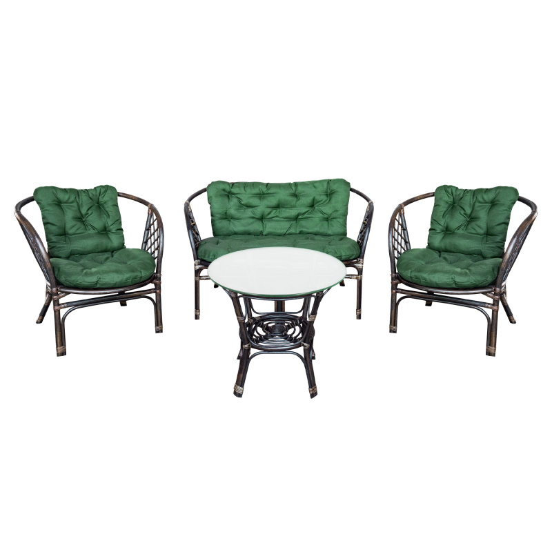 Aga Ratanová zostava Bahama Tmavo hnedá/Zelená