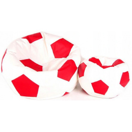 Aga Sedací vak BALL XXXL Červená - Biela + podnožka