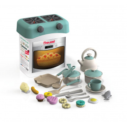 Doloni Plastová kuchynka Tyrkysová + príslušenstvo 34 ks Doloni Plastová kuchynka Tyrkysová + príslušenstvo 34 ks