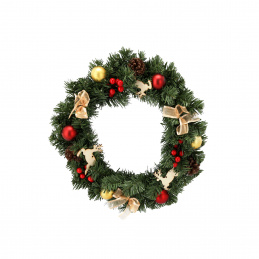 Aga Vianočný veniec 40 cm Červeno-zlatý