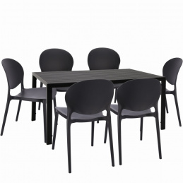 Súprava záhradného nábytku stôl + 6 stoličiek JUSTIN