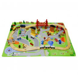 Aga4Kids Drevená vláčikodráha 75 dielov