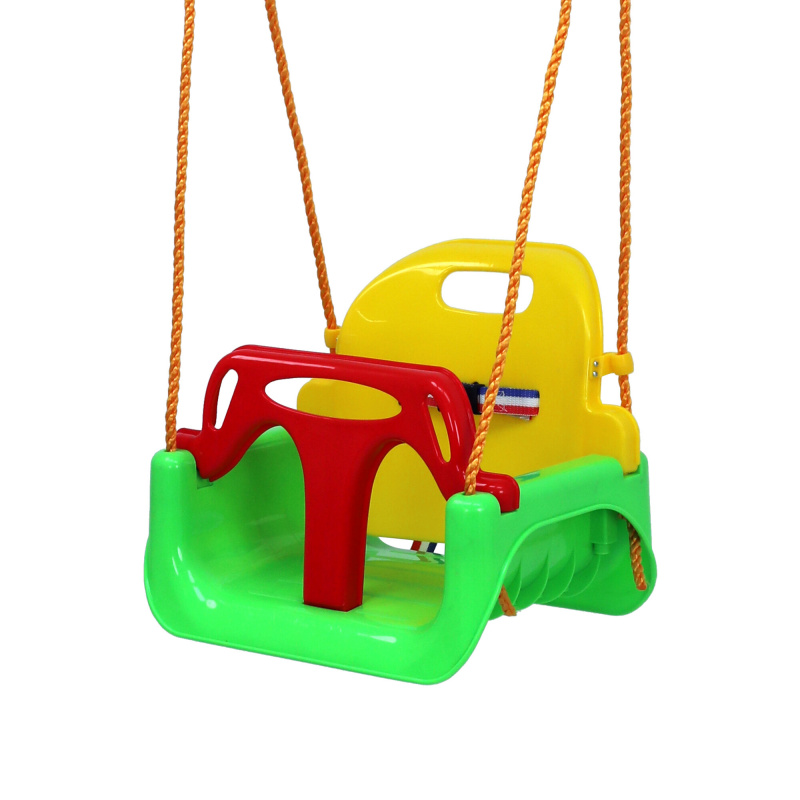 Aga4Kids Detská hojdačka s ohrádkou Zelená/Žltá