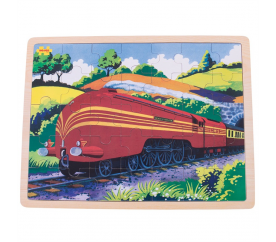 Bigjigs Toys Drevené puzzle historický vlak Vojvodkyňa z Hamiltnu 35 dielikov