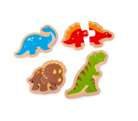 Bigjigs Toys Drevené puzzle dinosauri