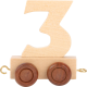 Vagónik drevenej vláčikodráhy - prírodná číslica - číslo 3
