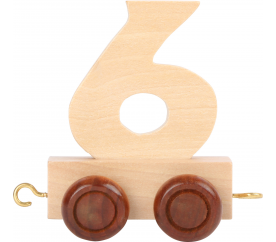 Vagónik drevenej vláčikodráhy - prírodná číslica - číslo 6