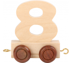 Vagónik drevenej vláčikodráhy - prírodná číslica - číslo 8