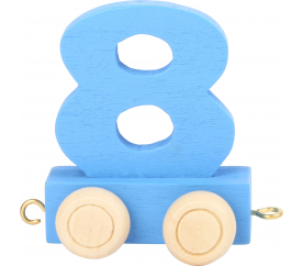 Vagónik drevenej vláčikodráhy - farebné číslice - číslo 8