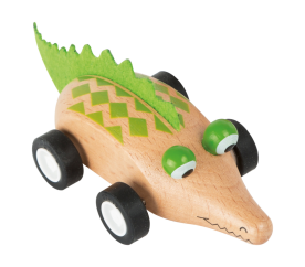 Drevené zvieratkové autíčko 1ks krokodíl