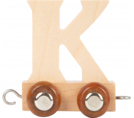 Drevený vláčik vláčikodráhy abeceda písmeno K