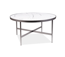 Signal Konferenčný stôl DOLORES B  ?  80 cm s efektom mramoru Biela/Sivá