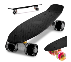 Aga Fiskeboard skateboard LED kolieska čierna