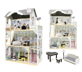 Aga Drevený domček pre bábiky s nábytkom 122cm XXL LED
