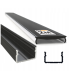 Hliníkový profil pre LED pásky OXI-Dx pre povrchovú montáž 2m čierny + čierny difúzor