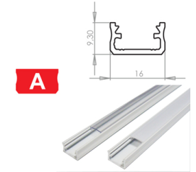Hliníkový Profil pre LED pásky A Povrchový Biely 1m