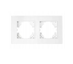Dvojitý sklenený rámček pre zásuvku - biely